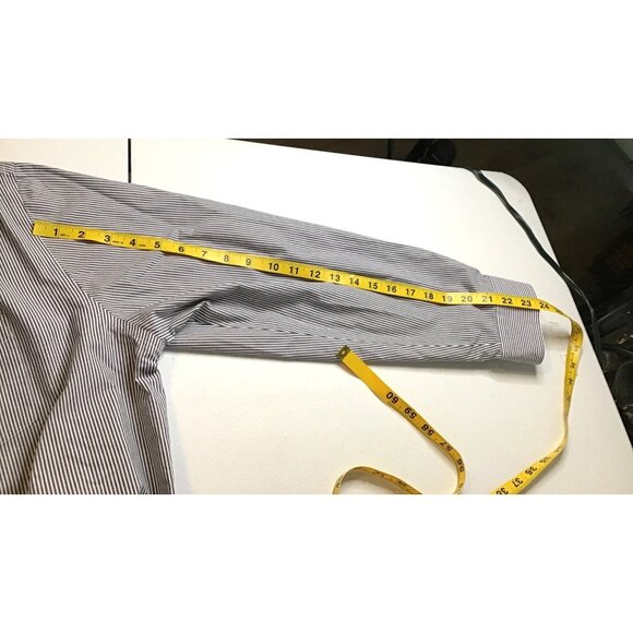 Croft & Barrow Mens XL Striped Button-Down Shirt Long Sleeve Easy Care Blue & Wh - Picture 4 of 7